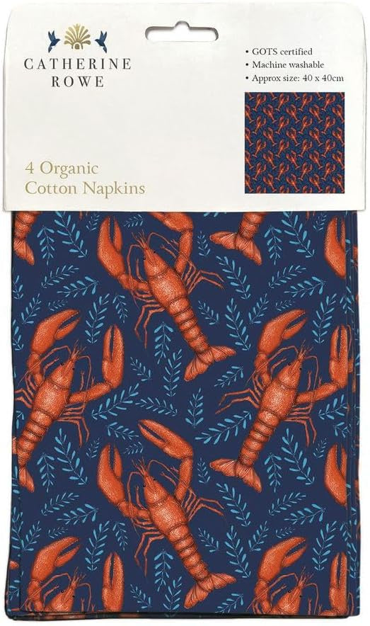 Museums & Galleries Set of 4 Napkins Organic Cotton Lobsters