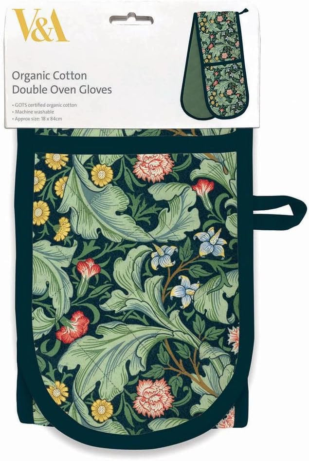 Museums & Galleries Double Oven Gloves Organic Cotton Leicester Wallpaper