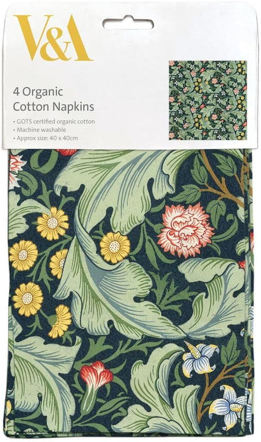 Museums & Galleries Set of 4 Napkins Organic Cotton Leicester Wallpaper