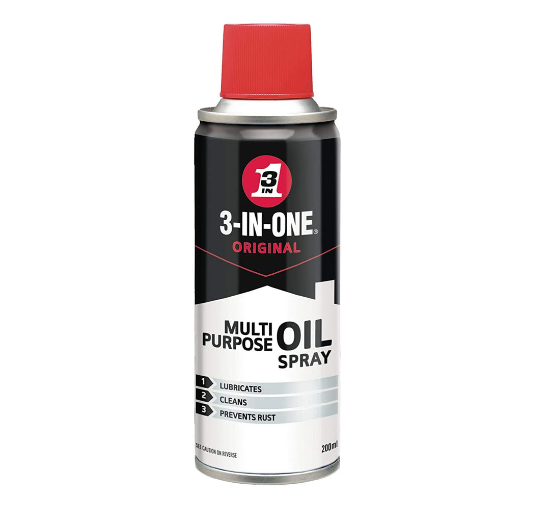 3-IN-ONE Multi-Purpose Oil Spray, Lubricates &amp; Cleans Moving Parts - 200ml