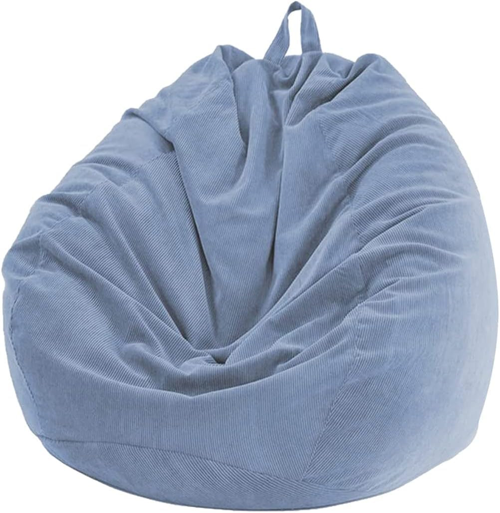 Corduroy Bean Bag Chair Blue Grey