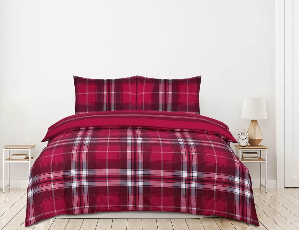 Highland Check Red Duvet Cover Set K/Size