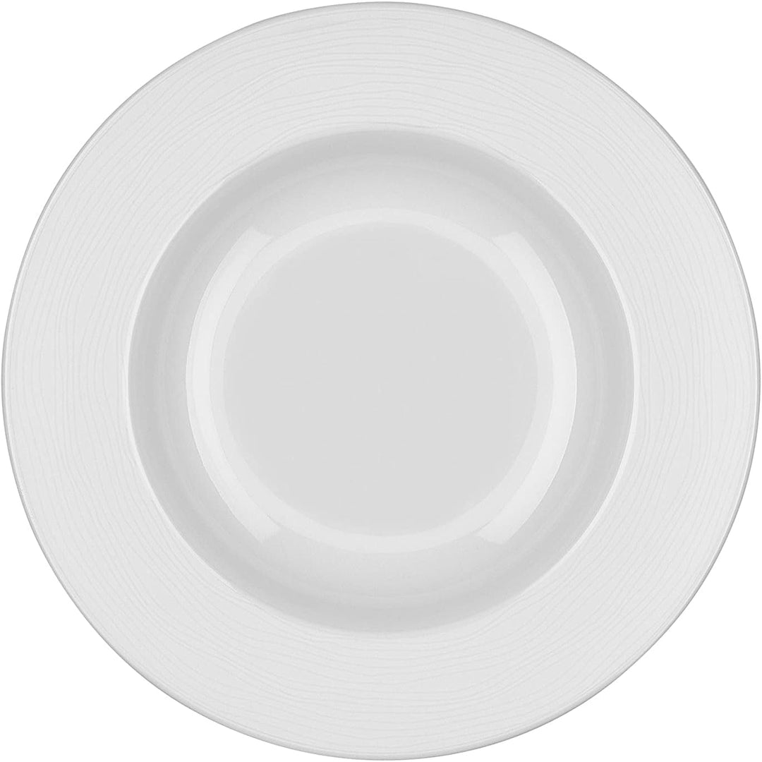 Genevieve Lethu White Porcelain Set of 2 Pasta Bowls 22.5 cm