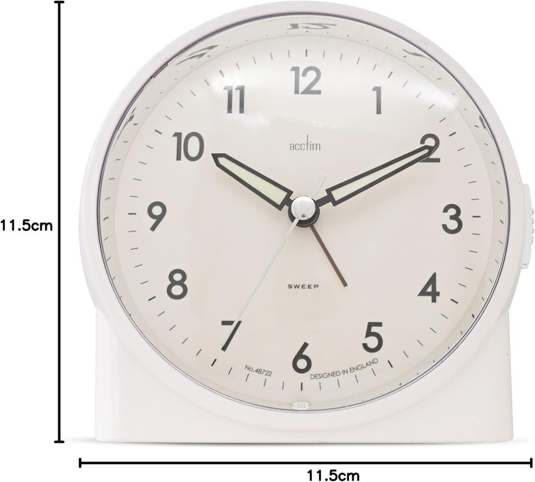 Acctim Arlo Non-Ticking Alarm Clock White 16372