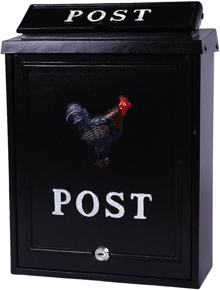 Arboria Wall Mounted Cast Iron Mailbox Cockerel Design