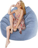 Corduroy Bean Bag Chair Blue Grey