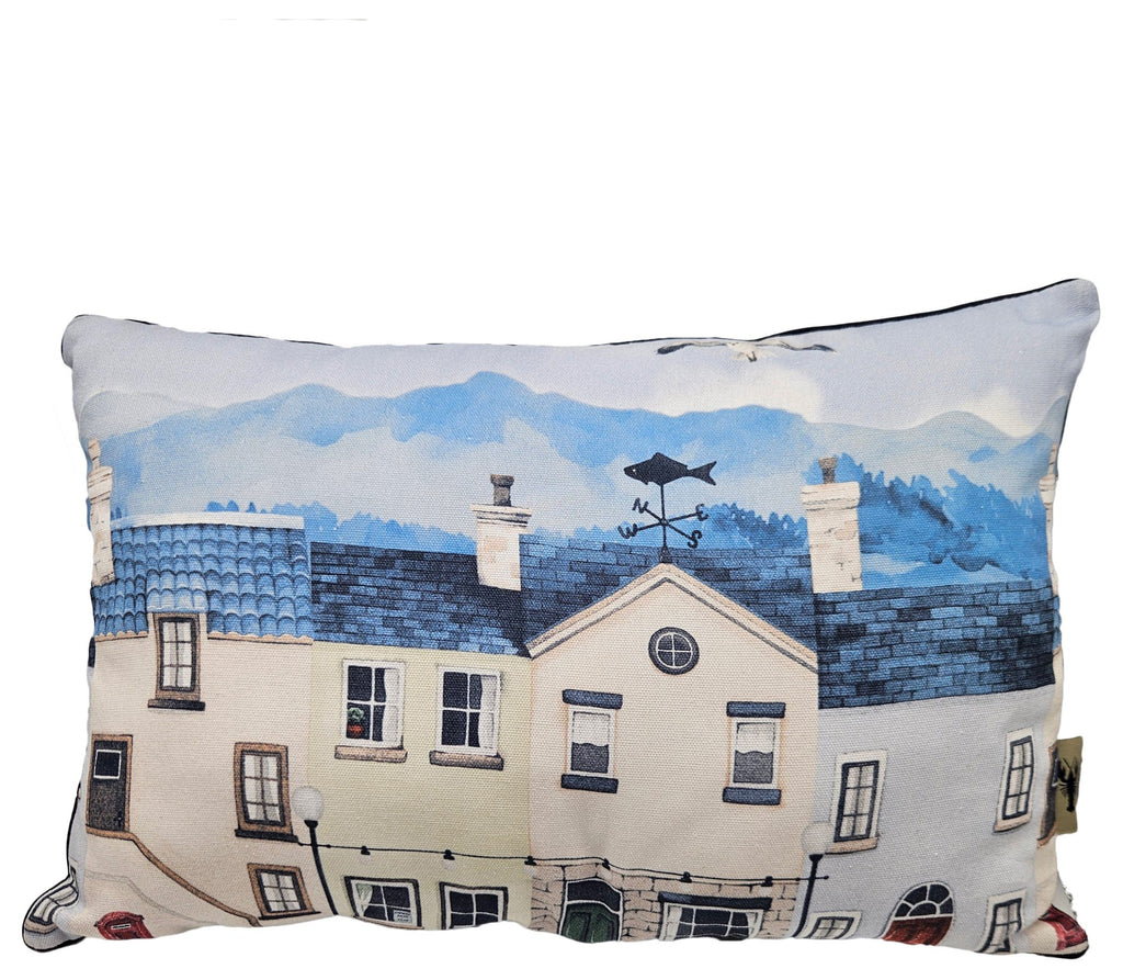 Lobster Creek Coastal Fishing Village Filled Cushion 30x50Cm
