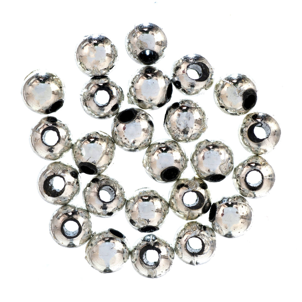 Beads: Plated: 5mm: Silver: 25