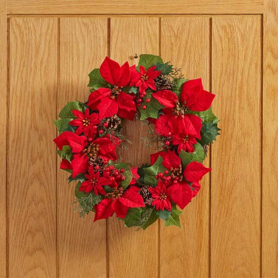 Poinsettia Wreath - 50cm