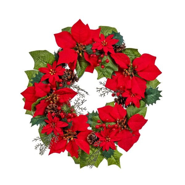 Poinsettia Wreath - 40cm