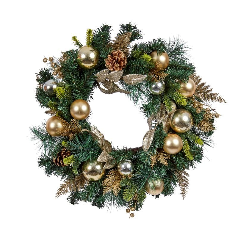 Three Kings Baubly Wreath 60cm - Gold
