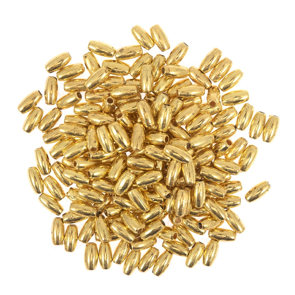 Beads: Oval Pearls: 6mm x 3mm: Gold: 48