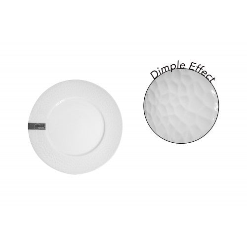 Coco & Gray Rim Shape Side Plate Hammered Finish White