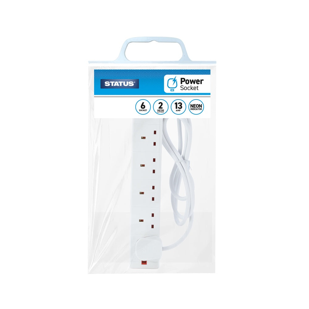 Status 6 Way 2m Extension Socket