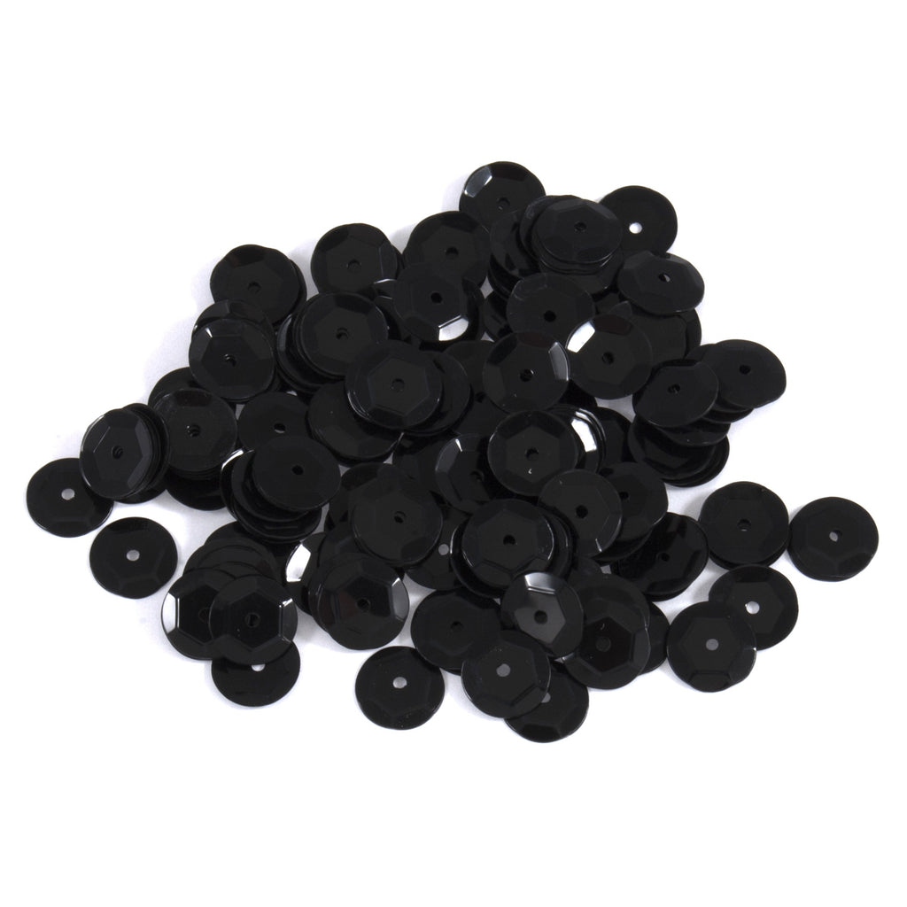 Sequins: Cup: 8mm: Black: 160