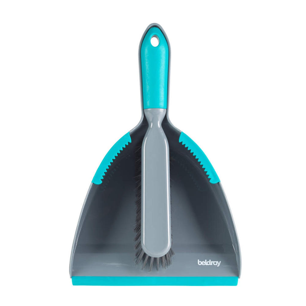 Beldray Antibac Dustpan & Brush Set – Grey/Turquoise