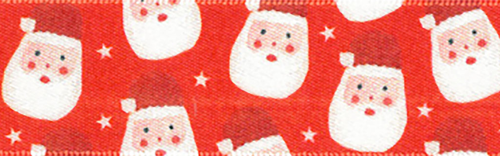 Ribbon: Santa Claus: 25mm: Red Sold By The Metre