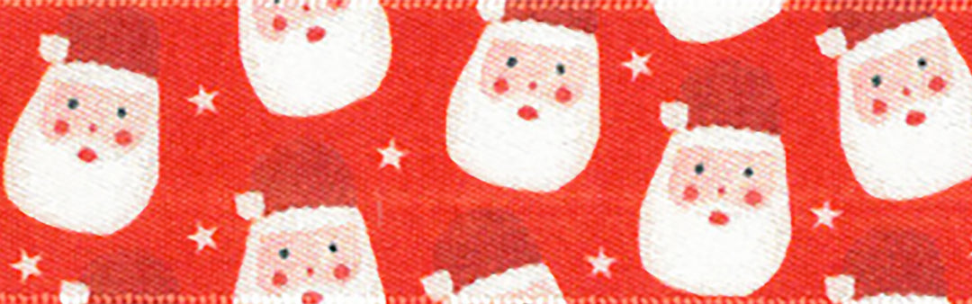 Ribbon: Santa Claus: 25mm: Red Sold By The Metre