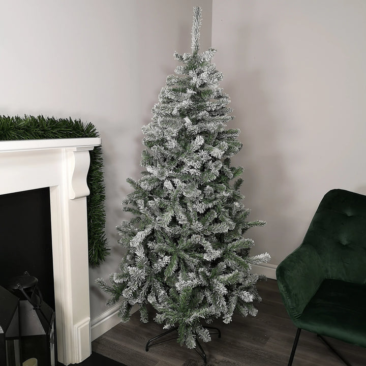 Premier Woodcote Flocked Spruce 1.2m Artificial Xmas Tree
