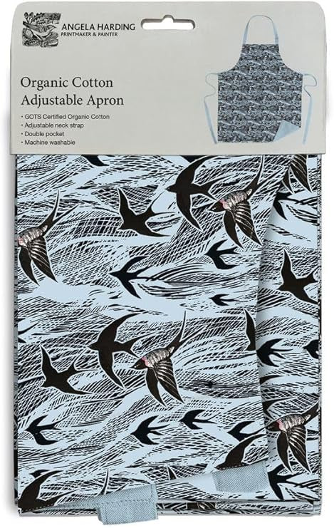Museums & Galleries Adjustable Apron Organic Cotton Swallows and Sea