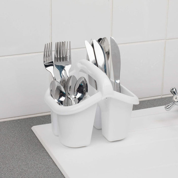 Beldray 4 Compartment Cutlery Drainer / Desk Tidy White