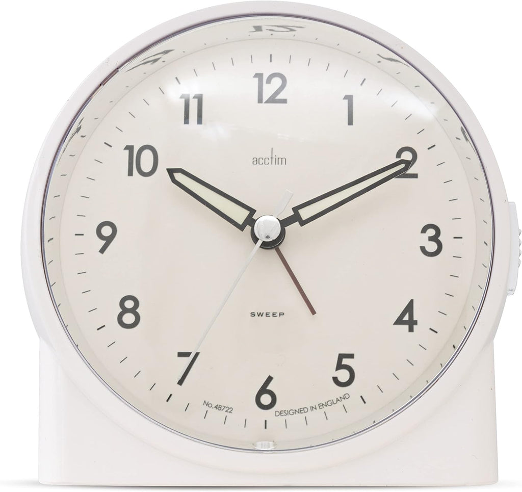 Acctim Arlo Non-Ticking Alarm Clock White 16372