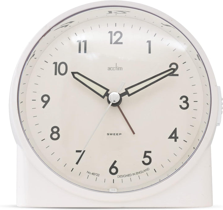 Acctim Arlo Non-Ticking Alarm Clock White 16372