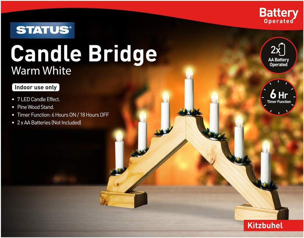 Status Kitzbuhel 7-Lights Battery Operated Candlebridge Pine Warm White