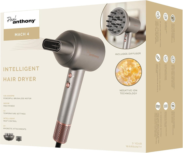 Paul Anthony 600W Whisper Intelligent Hair Dryer