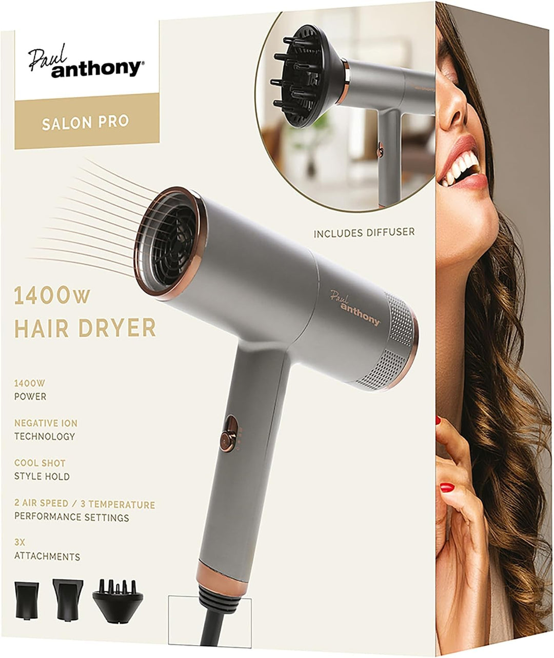 Paul Anthony Salon Pro 1400W Hairdryer