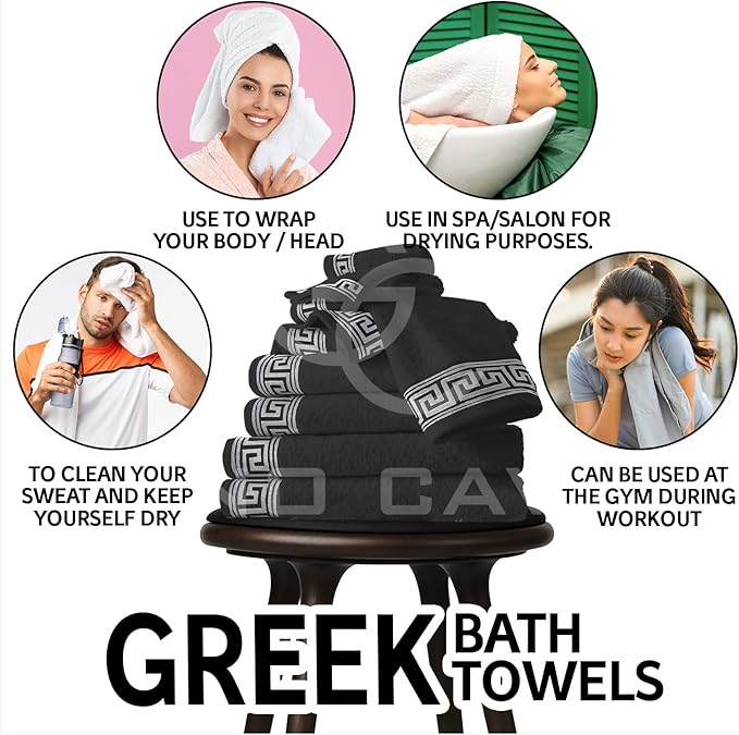 Gaveno Cavaila Towel Bale Set 500 GSM 8 Piece Towel Set Charcoal