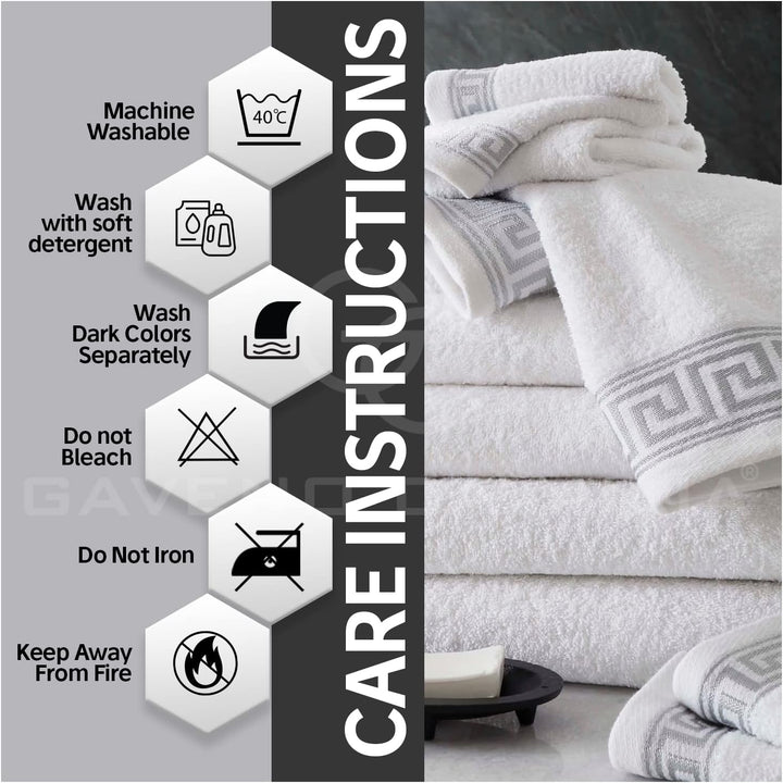 Gaveno Cavaila Towel Bale Set 500 GSM 8 Piece Towel Set White