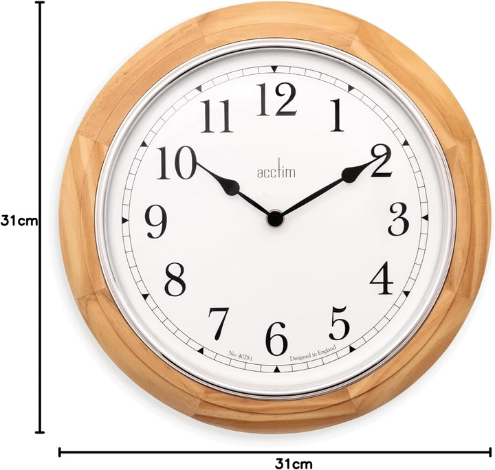 Acctim Winchester Wall Clock 31.5cm Light Wood