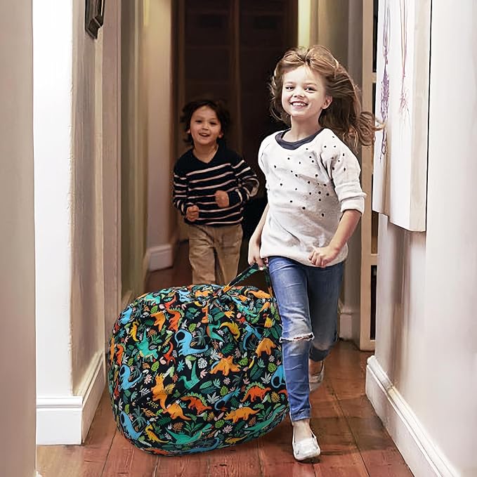 Dinosaur Black Kids Bean Bag Chair