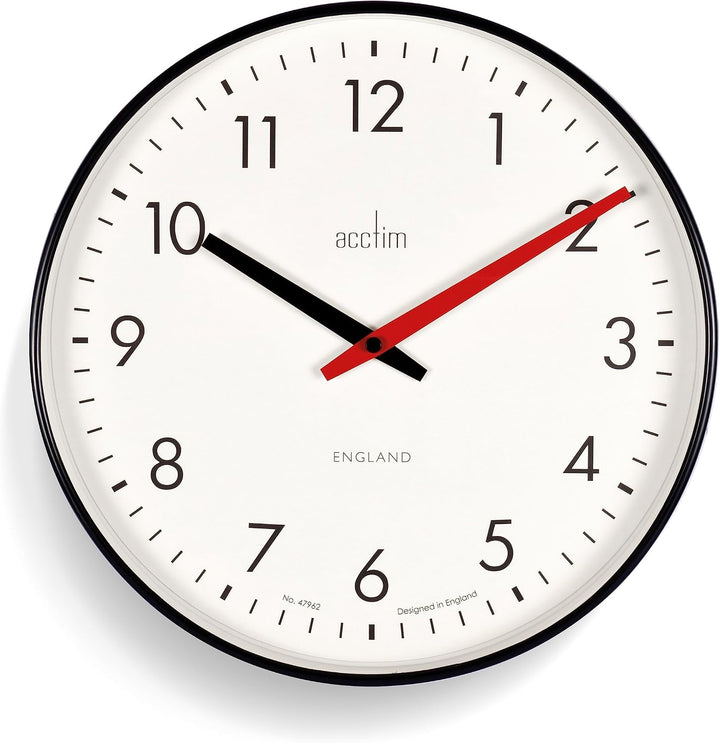 Acctim 22573 Riley 30cm Retro Black Wall Clock