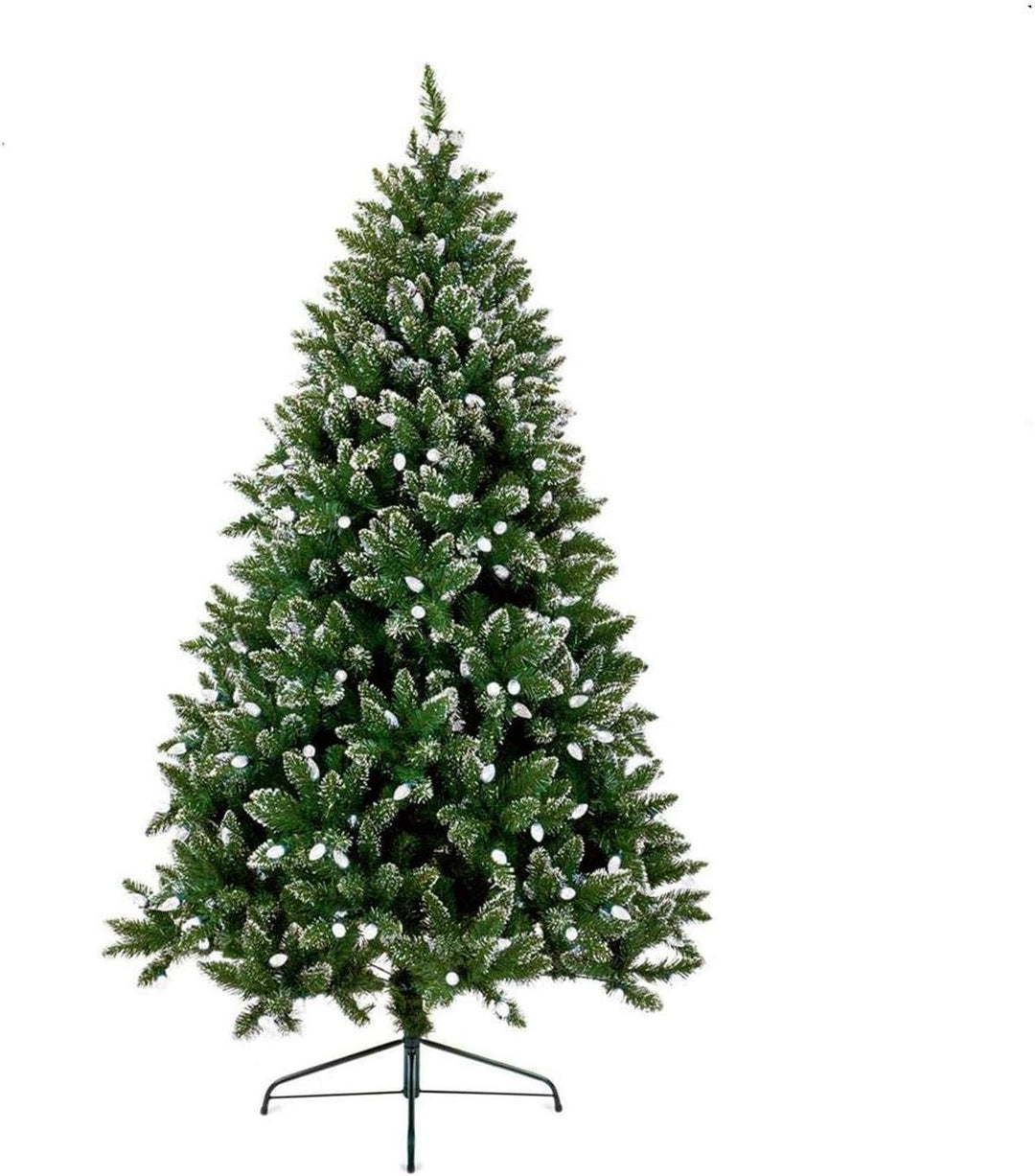 Premier Rockingham Forest Tipped Pre-Lit 2.1m Artificial Xmas Tree Colour Switch & Timer PJ210