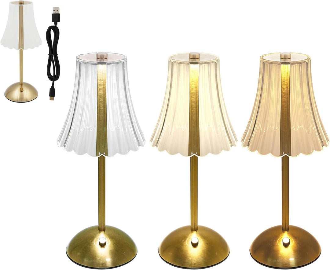 USB Gold Accent Touch LED Lamp 3 Light Modes - Gold  (C)