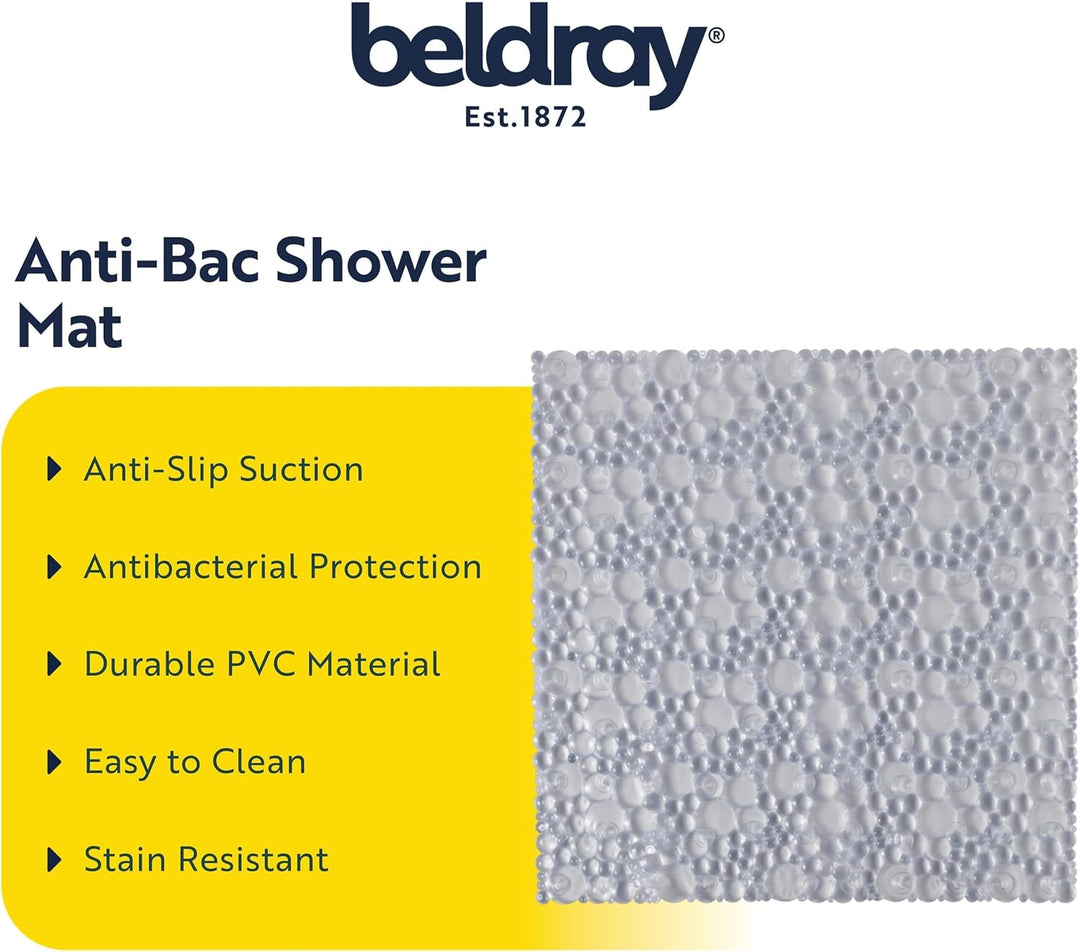 Beldray Antibac PVC Square Shower Mat 50x50cm