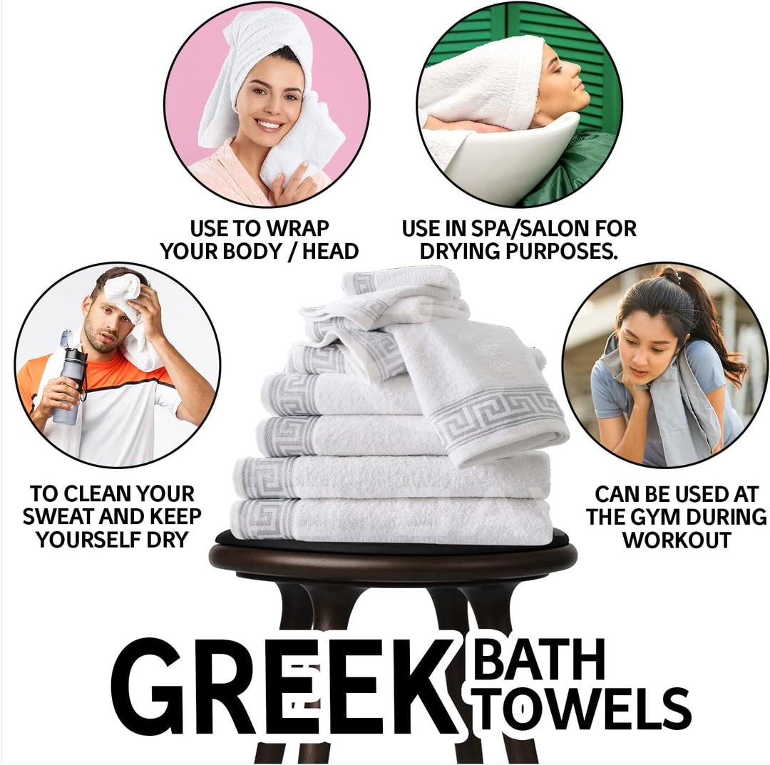 Gaveno Cavaila Towel Bale Set 500 GSM 8 Piece Towel Set White