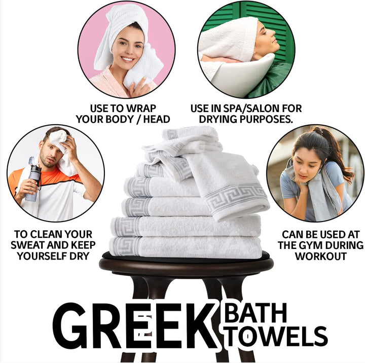 Gaveno Cavaila Towel Bale Set 500 GSM 8 Piece Towel Set White