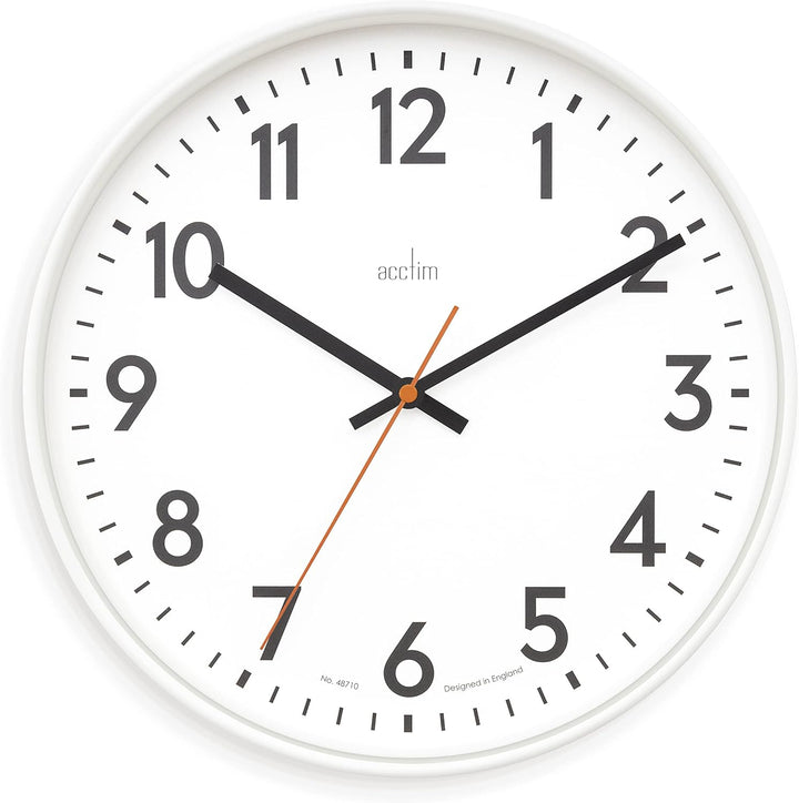 Acctim Hugo Modern Bright 30Cm Wall Clock White 23032