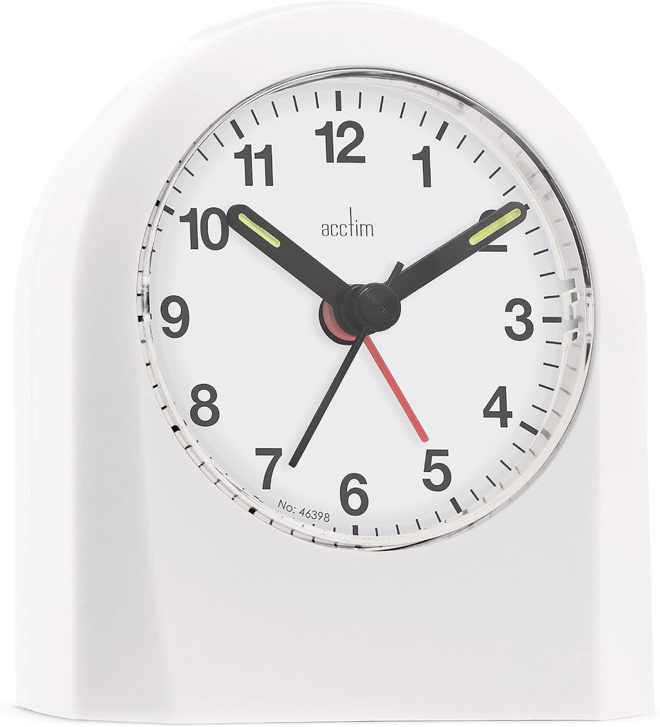 Acctim Palma Analogue Alarm Clock Quartz White