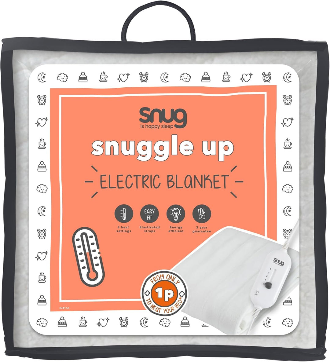 Snug Snuggle Up Electric Blanket Double - Heated Electric Underblanket