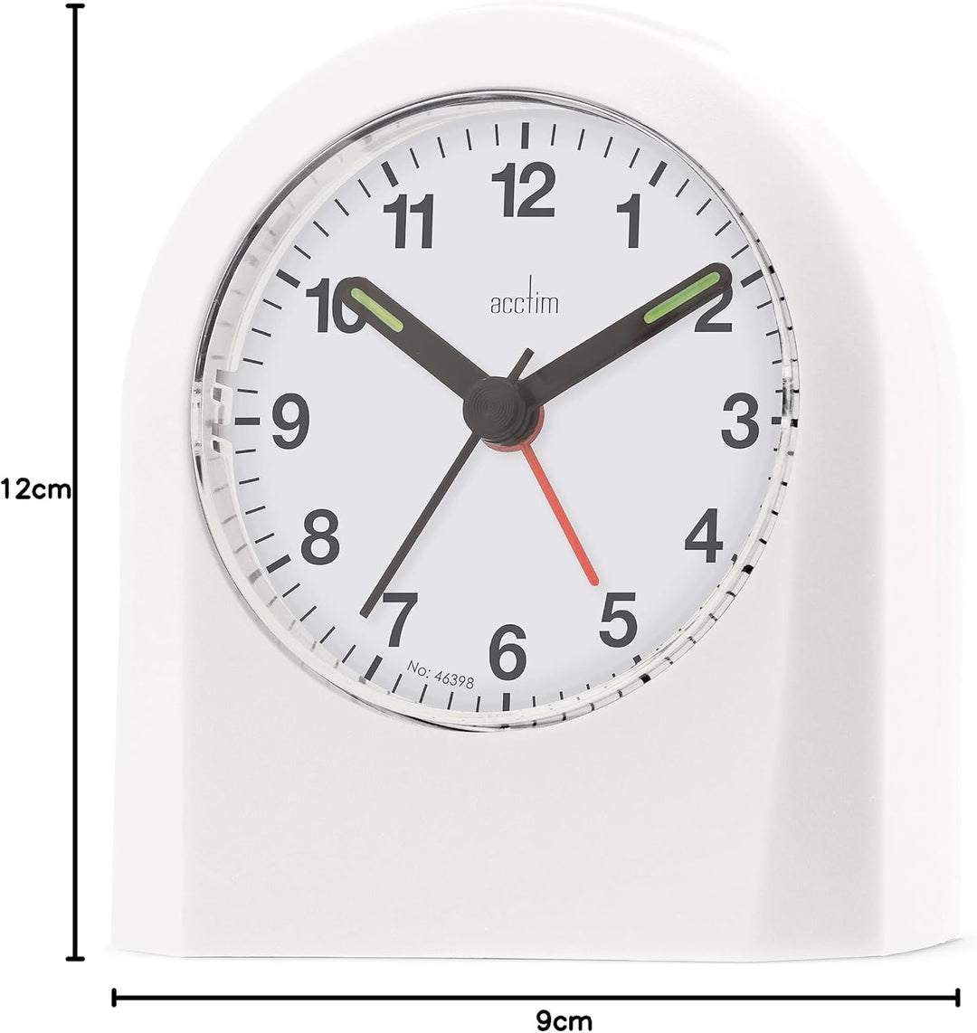 Acctim Palma Analogue Alarm Clock Quartz White