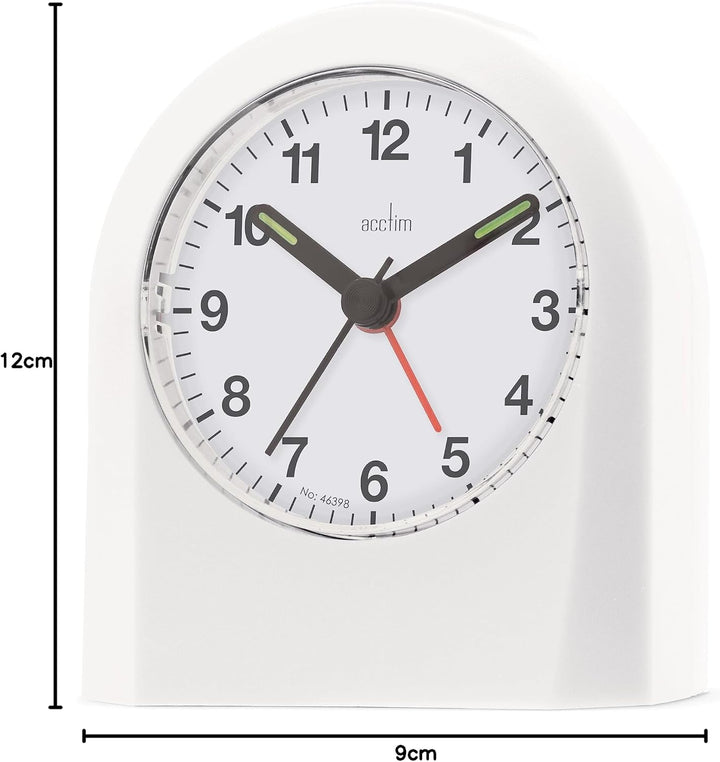 Acctim Palma Analogue Alarm Clock Quartz White