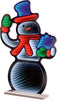 Premier 60cm Standing Snowman with Parcel Infinity Mirror