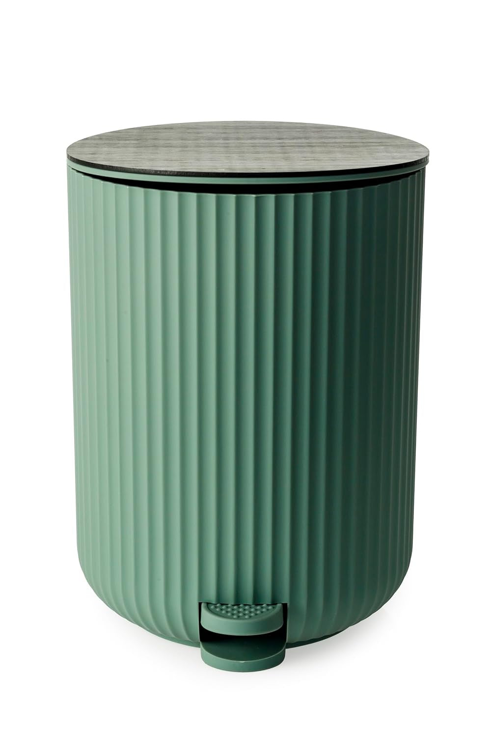 Berkeley green slim pedal bin with bamboo lid