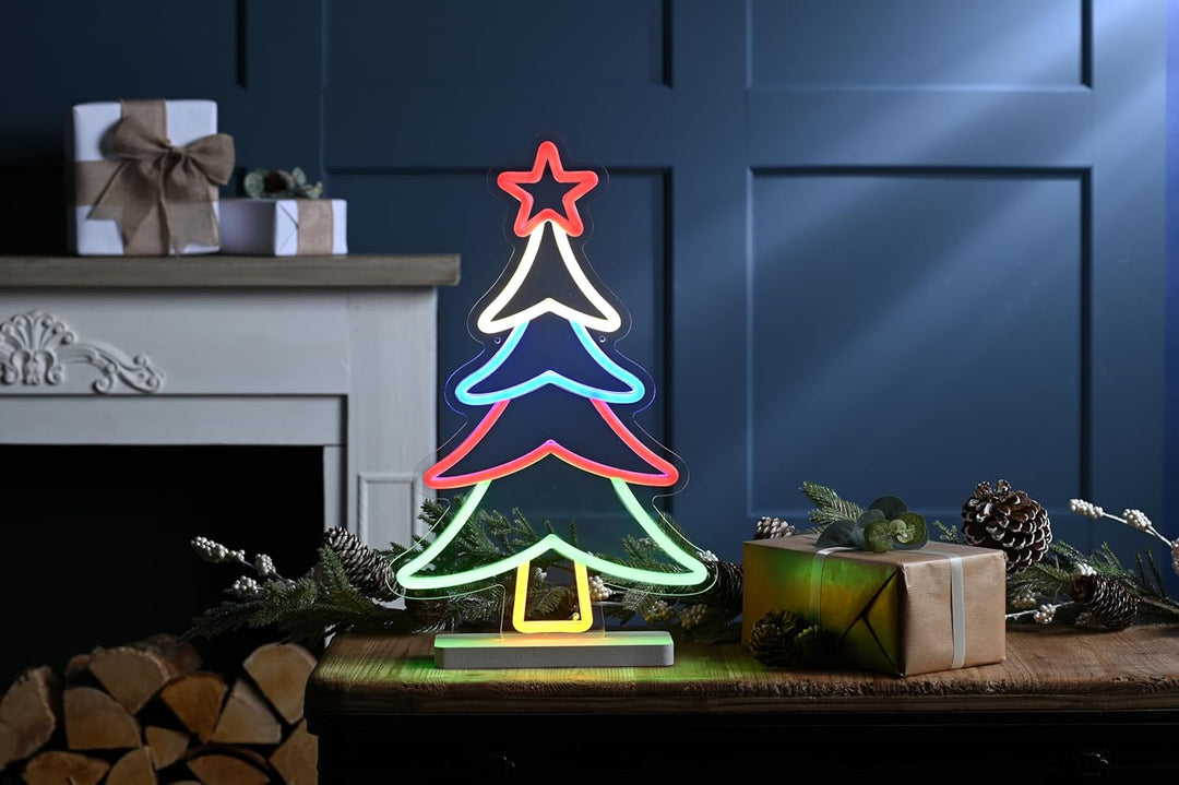 43cm Neon Flex Christmas Tree Light Sign with Star