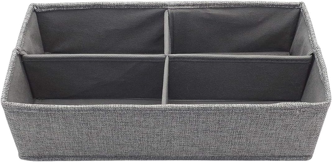 4 Section Drawer Divider / Organiser 36x18x10cm - Grey