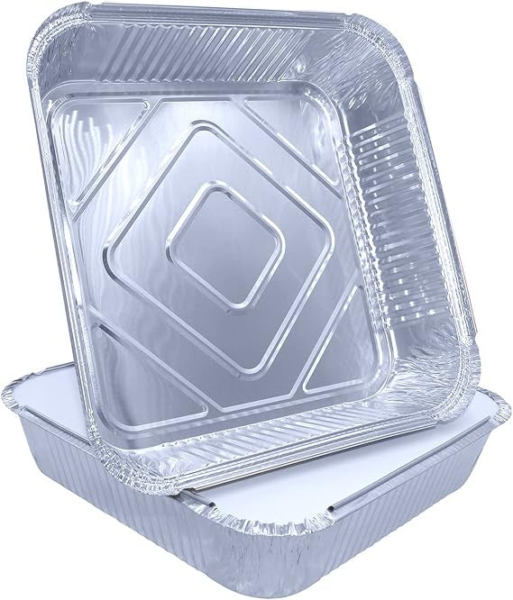 CaterGold Foil Food Containers with Lids 9 x 9in - Pack of 2
